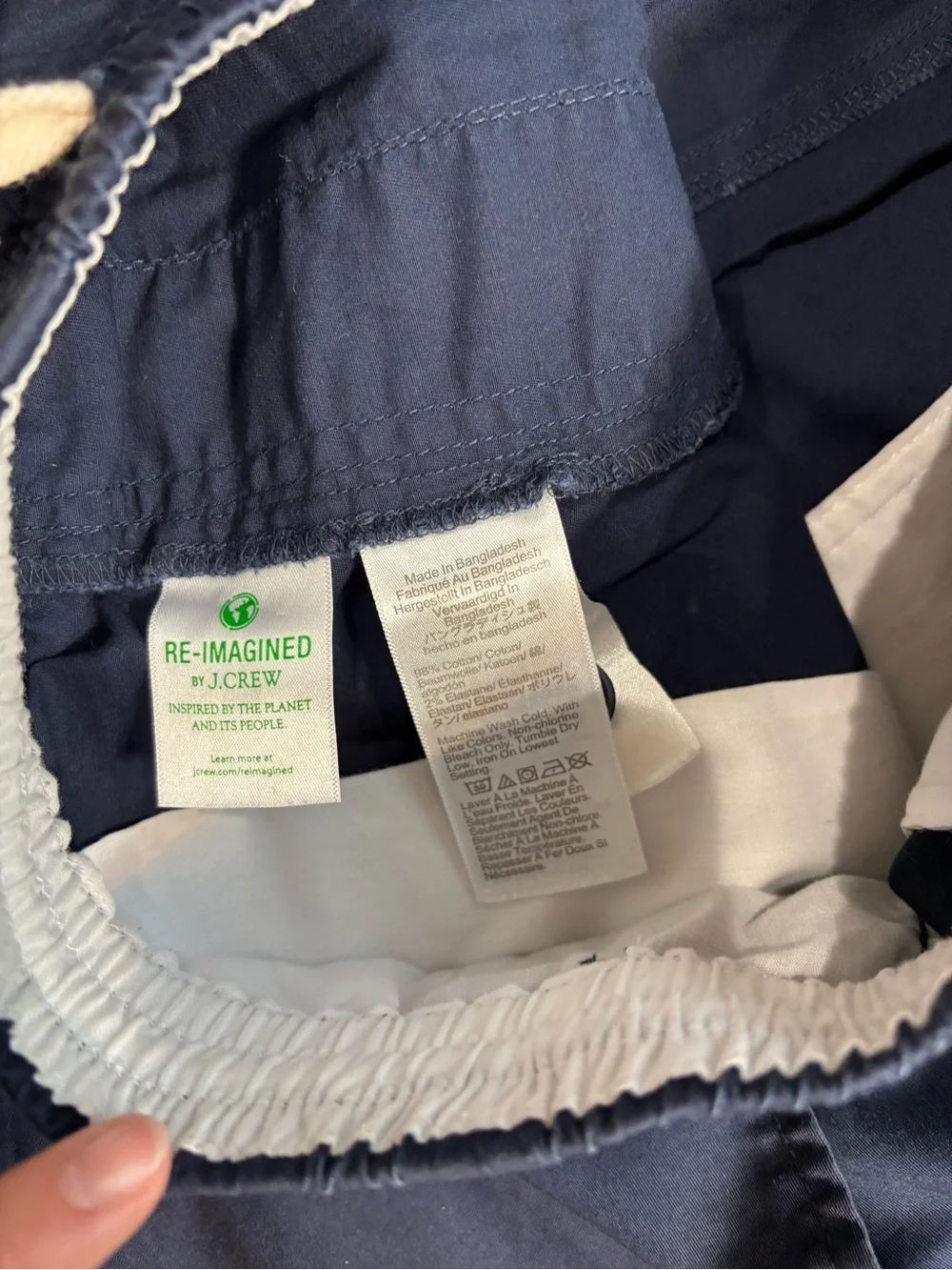 J. Crew Navy Blue Men’s Elastic Waist Khaki Shorts